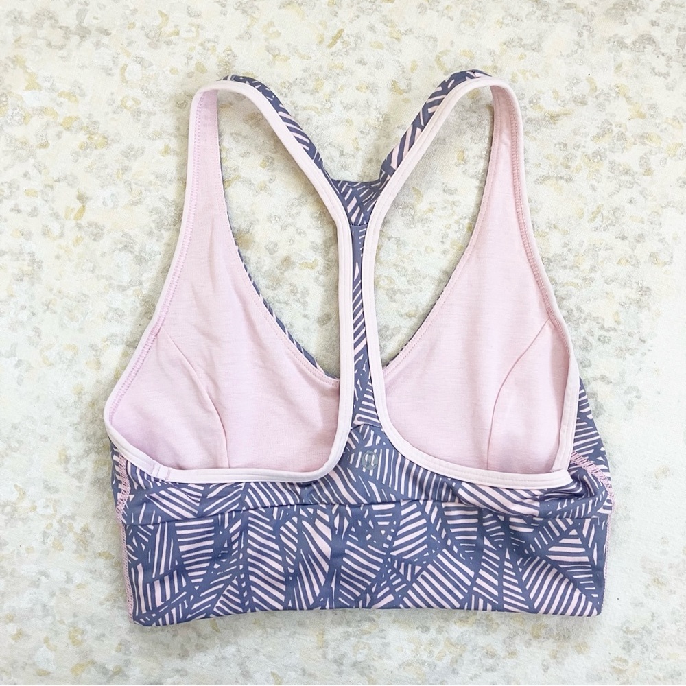 Lululemon 4 Sports Bra Cool To Street Zipper Racerback Pink Gray Zip Sportsbra - Picture 4 of 7